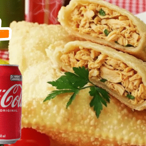 Combo - pastel de frango e queijo + Coca lata 350ml