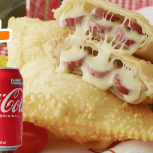 Combo - pastel de calabresa e queijo + Coca lata 350ml